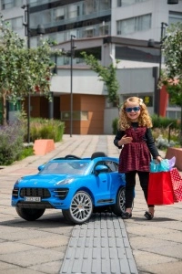 Masina electrica copii Porche Macan Turbo albastra, 12V, cu telecomanda pentru parinti - Img 5