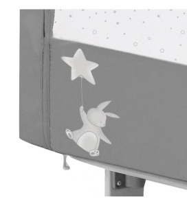 Patut Co Sleeper Asalvo Calm gri, reglabil 5 nivele de inaltime, picioare extensibile, material moale si usor de curatat, 80 x 65 x 84 - Img 7