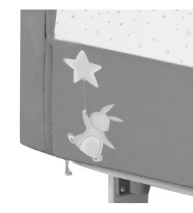 Patut Co Sleeper Asalvo Calm gri, reglabil 5 nivele de inaltime, picioare extensibile, material moale si usor de curatat, 80 x 65 x 84 - Img 7