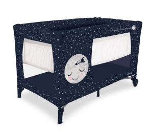 Patut copii 2 nivele Smooth Moon, pliere compacta, baza captusita impermeabila, 77x65x125 cm