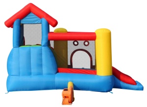 Saltea gonflabila Play Center 7 in 1 cu doua tobogane, spatiu de catarat, loc pentru sarituri si loc de joaca cu bile - Img 6
