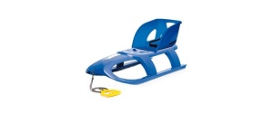 Sanie Bullet cu scaun ergonomic pentru copii, albastra, centura de siguranta, sina alunecare din otel, 102.5x40x23cm - Img 2