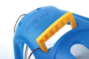 Sanie Little Seal albastra, copii si adulti, usoara, robusta, cu sina alunecare din otel, 86x46x25 cm - Img 4