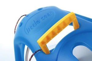 Sanie Little Seal albastra, copii si adulti, usoara, robusta, cu sina alunecare din otel, 86x46x25 cm - Img 4