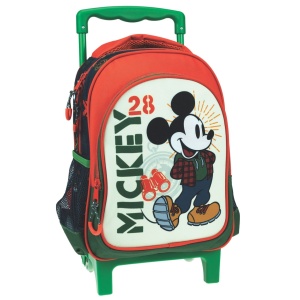 Troller gradinita Mickey, cu doua compartimente, buzunare laterale pentru sticla, si bretele ergonomice - Img 5