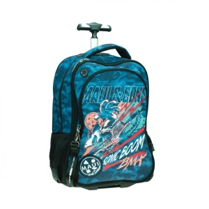 Troller scoala / calatorie Maui and Sons BMX, cu trei compartimente, buzunare laterale pentru sticla, bretele ergonomice