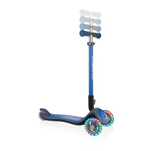 Trotineta Globber ELITE DELUXE, pliabila, roti LED, ghidon ajustabil 4 nivele, rulmenti ABEC 5, culoare albastru