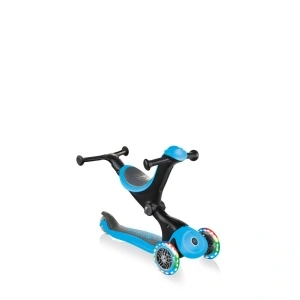 Trotineta Globber GO UP DELUXE 3 in 1, ghidon si scaun ajustabile pe inaltime, roti cu lumini, culoare albastra - Img 6