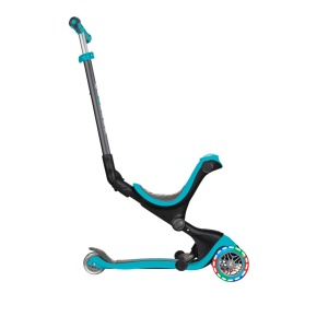 Trotineta Globber GO UP DELUXE 3 in 1, ghidon si scaun ajustabile pe inaltime, roti cu lumini, culoare turqoise - Img 8
