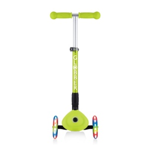 Trotineta Globber JUNIOR PLIABILA CU LUMINI, ghidon ajustabil 3 nivele, greutate maxima 50 kg, rulmenti ABEC 5, culoare verde - Img 2