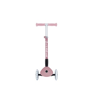 Trotineta Globber JUNIOR PLIABILA ECOLOGICA, ghidon ajustabil pe 3 nivele, roti cu lumini LED, rulmenti ABEC 9, culoare roz pal - Img 4