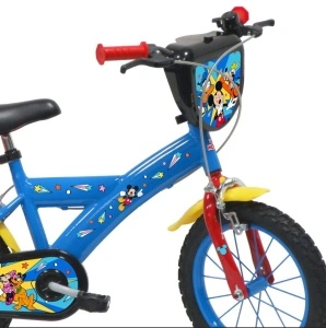Bicicleta Denver Mickey Mouse, 14 inch, albastra, frana de mana pe ambele roti, claxon, sticla de apa, aparatoare noroi fata si spate, spite metalice, roti gonflabile - Img 4