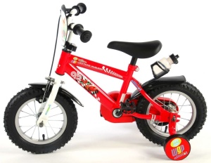 Bicicleta E&L Disney Cars 12 inch, frana de mana pe roata din fata, sticla de apa, scaun si ghidon reglabil, roti ajutatoare  - Img 7