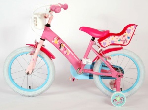 Bicicleta E&L Disney Princess 16 inch Pink, frana de mana pe ambele roti, scaun si ghidon reglabil, suport pentru papusi, cosulet pe ghidon, roti gonflabile - Img 7