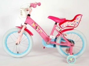 Bicicleta E&L Disney Princess 16 inch Pink, frana de mana pe ambele roti, scaun si ghidon reglabil, suport pentru papusi, cosulet pe ghidon, roti gonflabile - Img 7