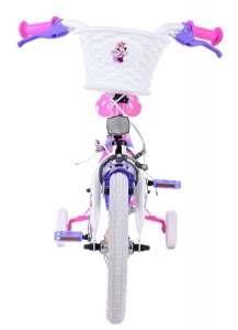 Bicicleta E&L Minnie Mouse 14 inch Bow Tie, frana de mana pe roata fata, scaun si ghidon reglabil, cosulet pe ghidon, roti gonflabile, stopuri reflectorizante - Img 5