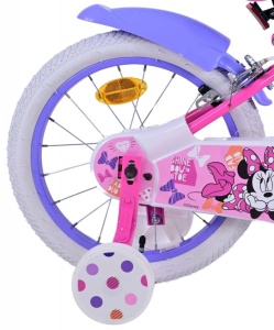 Bicicleta E&L Minnie Mouse 16 inch Bow Tie, frana de mana pe ambele roti, scaun si ghidon reglabil, cosulet pe ghidon, roti gonflabile, stopuri reflectorizante - Img 5