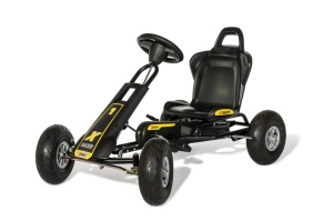 Kart ATX Air Racer, negru, scaun ajustabil, functie "free-wheel", roti pneumatice, frana de mana, volan cu sunete, 102 X 60 X h64 cm