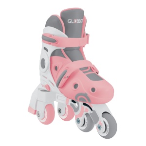 Role Globber INITIERE, reglabile 2 in 1, masura 26-29, rulmenti ABEC 9, culoare roz pal - Img 3