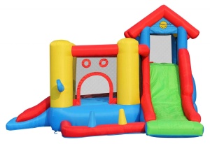 Saltea gonflabila Play Center 7 in 1 cu doua tobogane, spatiu de catarat, loc pentru sarituri si loc de joaca cu bile - Img 3