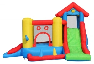 Saltea gonflabila Play Center 7 in 1 cu doua tobogane, spatiu de catarat, loc pentru sarituri si loc de joaca cu bile - Img 3