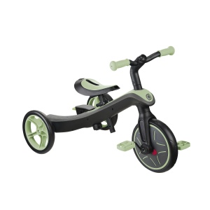 Tricicleta Globber EXPLORER 4 in 1, functie free wheel, scaun ajustabil, roti EVA, centura siguranta in 5 puncte, culoare verde pal - Img 4