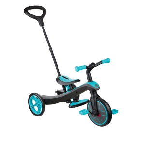 Tricicleta Globber EXPLORER 4 in 1, functie free wheel, scaun ajustabil, roti EVA, centura siguranta in 5 puncte, culoare turquoise - Img 7