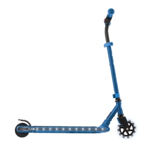 Trotineta Globber E-MOTION 6, ghidon reglabil pe 2 nivele inaltime, roti cu LED, motor 80W, autonomie 8-10 km, culoare albastra - Img 5