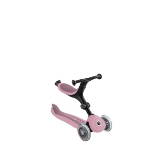 Trotineta Globber GO UP ACTIVE ECOLOGIC 3 in 1, ghidon si scaun ajustabile, rulmenti ABEC 9, culoare roz pal - Img 3