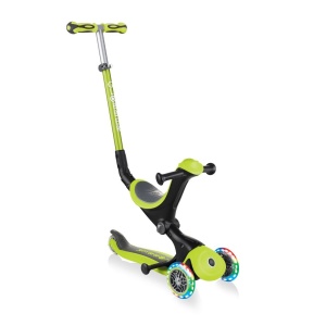 Trotineta Globber GO UP DELUXE 3 in 1, ghidon si scaun ajustabile pe inaltime, roti cu lumini, culoare verde