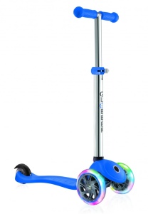Trotineta Globber PRIMO V2, cu lumini, ghidon ajustabil 3 nivele, varsta 3+, culoare albastru