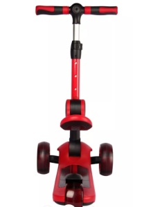 Trotineta pliabila Ferrari Twist rosie cu scaun - Img 4