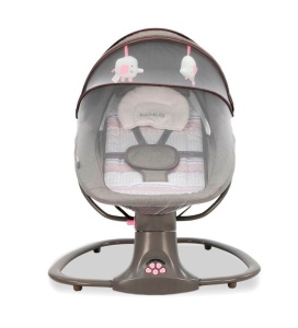 Balansoar electric Khalo, bluetooth, telecomanda, centura siguranta, timer oprire automata, spatar reglabil, 67 x 51 x 62 cm - Img 5