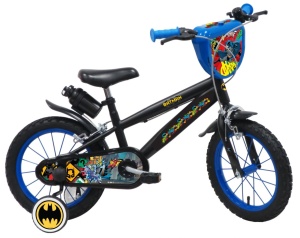 Bicicleta Denver Batman 14 inch, frana de mana pe ambele roti, claxon, sticla de apa, aparatoare noroi fata si spate, spite metalice, roti gonflabile