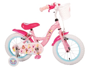Bicicleta E&L Disney Princess 14 inch Pink ND, frana de mana pe ambele roti, scaun si ghidon reglabil, spite metalice, roti gonflabile, stopuri reflectorizante