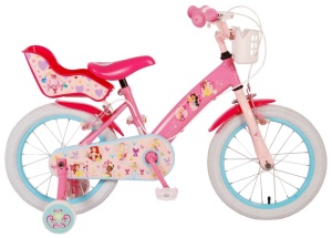 Bicicleta E&L Disney Princess 16 inch Pink, frana de mana pe ambele roti, scaun si ghidon reglabil, suport pentru papusi, cosulet pe ghidon, roti gonflabile - Img 8