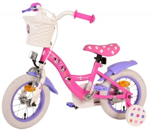 Bicicleta E&L Minnie Mouse 12 inch Bow Tie, frana de mana pe roata fata, scaun si ghidon reglabil, cosulet pe ghidon, roti gonflabile, stopuri reflectorizante - Img 2