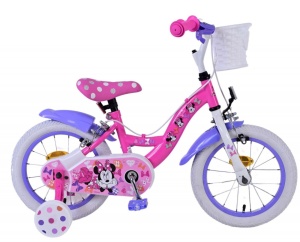Bicicleta E&L Minnie Mouse 14 inch Bow Tie, frana de mana pe roata fata, scaun si ghidon reglabil, cosulet pe ghidon, roti gonflabile, stopuri reflectorizante - Img 6