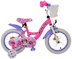 Bicicleta E&L Minnie Mouse 14 inch Cutest Ever ND, frana de mana pe roata din fata, scaun si ghidon reglabil, spite metalice, roti gonflabile, stopuri reflectorizante - Img 5