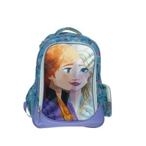 Ghiozdan scoala Disney Frozen Anna & Elsa, cu trei compartimente, buzunare laterale pentru sticla apa si bretele ergonomice - Img 3