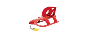 Sanie Bullet cu scaun ergonomic pentru copii, rosie, centura de siguranta, sina alunecare din otel, 102.5x40x23cm - Img 2