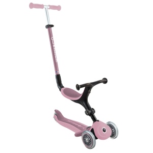 Trotineta Globber GO UP ACTIVE ECOLOGIC 3 in 1, ghidon si scaun ajustabile, rulmenti ABEC 9, culoare roz pal - Img 4