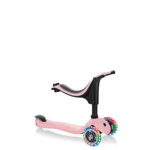Trotineta Globber GO UP SPORTY 3 in 1, ghidon ajustabil, roti cu lumini, culoare roz pastel - Img 6