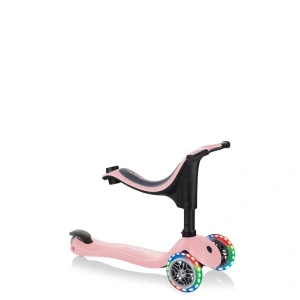 Trotineta Globber GO UP SPORTY 3 in 1, ghidon ajustabil, roti cu lumini, culoare roz pastel - Img 6