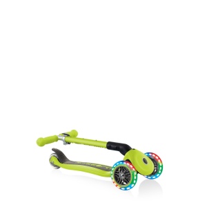 Trotineta Globber JUNIOR PLIABILA CU LUMINI, ghidon ajustabil 3 nivele, greutate maxima 50 kg, rulmenti ABEC 5, culoare verde - Img 4