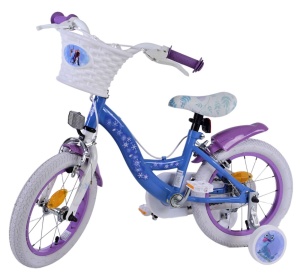 Bicicleta E&L Disney Frozen 14 inch FM, frana de mana pe ambele roti, scaun si ghidon reglabil, cosulet pe ghidon, roti gonflabile, stopuri reflectorizante - Img 2
