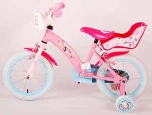 Bicicleta E&L Disney Princess 14 inch Pink, frana de mana pe ambele roti, scaun si ghidon reglabil, suport pentru papusi, cosulet pe ghidon, roti gonflabile - Img 5