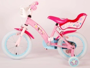 Bicicleta E&L Disney Princess 14 inch Pink, frana de mana pe ambele roti, scaun si ghidon reglabil, suport pentru papusi, cosulet pe ghidon, roti gonflabile - Img 5