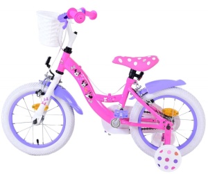 Bicicleta E&L Minnie Mouse 14 inch Bow Tie, frana de mana pe roata fata, scaun si ghidon reglabil, cosulet pe ghidon, roti gonflabile, stopuri reflectorizante - Img 7