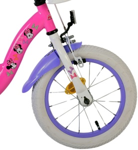 Bicicleta E&L Minnie Mouse 14 inch Cutest Ever ND, frana de mana pe roata din fata, scaun si ghidon reglabil, spite metalice, roti gonflabile, stopuri reflectorizante - Img 6